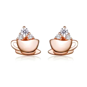 (image pour) Clous d'Oreilles Style PANDORA Café de l'après-midi - SCE592