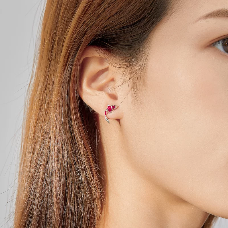 (image pour) Clous d'Oreilles Style PANDORA Chanceux Koi - SCE812 - Afficher 7