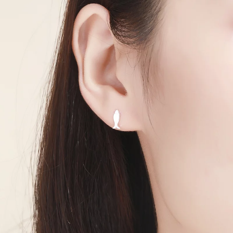 (image pour) Clous d'Oreilles Style PANDORA Chat et poisson - SCE488 - Afficher 8