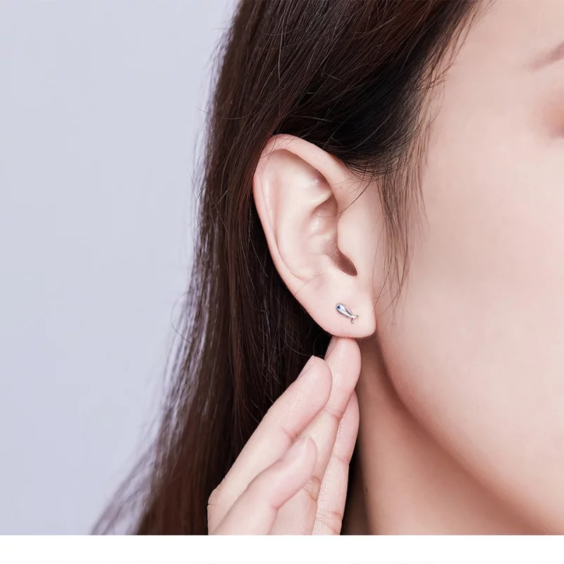 (image pour) Clous d'Oreilles Style PANDORA Chat et poisson - SCE623 - Afficher 6