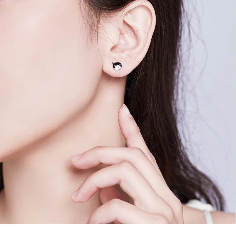 (image pour) Clous d'Oreilles Style PANDORA Chat et poisson - SCE623 - Afficher 7