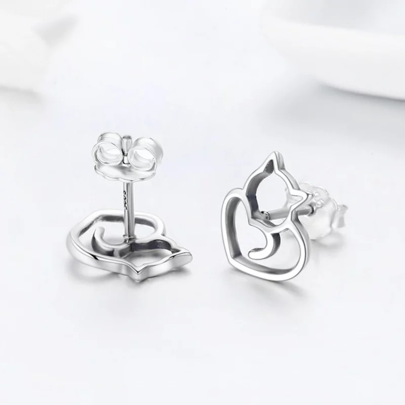 (image pour) Clous d'Oreilles Style PANDORA Chat mignon - SCE271 - Afficher 6