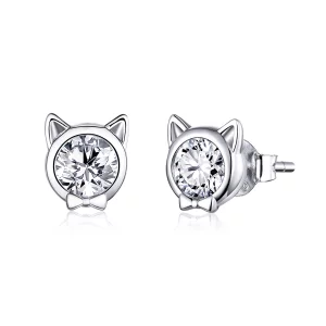 Clous d'Oreilles Style PANDORA Chat mignon - SCE899 (image pour) Clous d'Oreilles Style PANDORA Chat mignon - SCE899