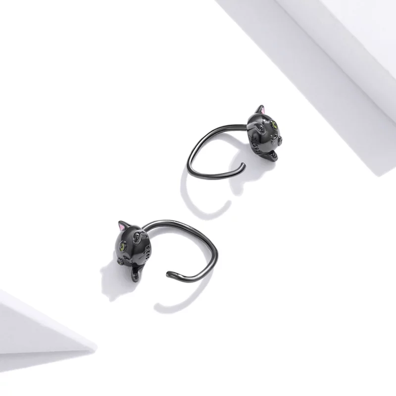 (image pour) Clous d'Oreilles Style PANDORA Chat - SCE1125 - Afficher 3