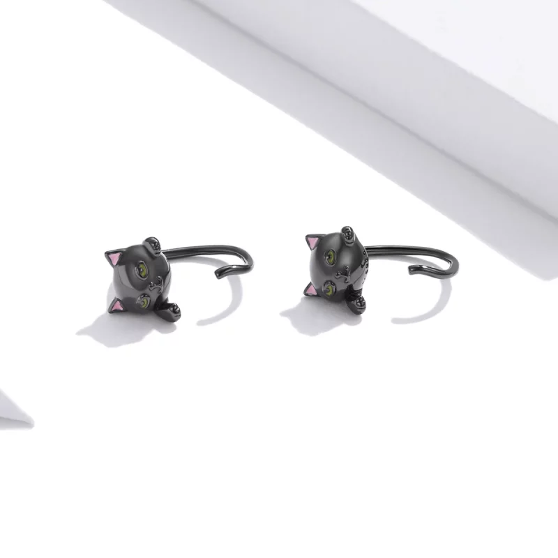 (image pour) Clous d'Oreilles Style PANDORA Chat - SCE1125 - Afficher 4