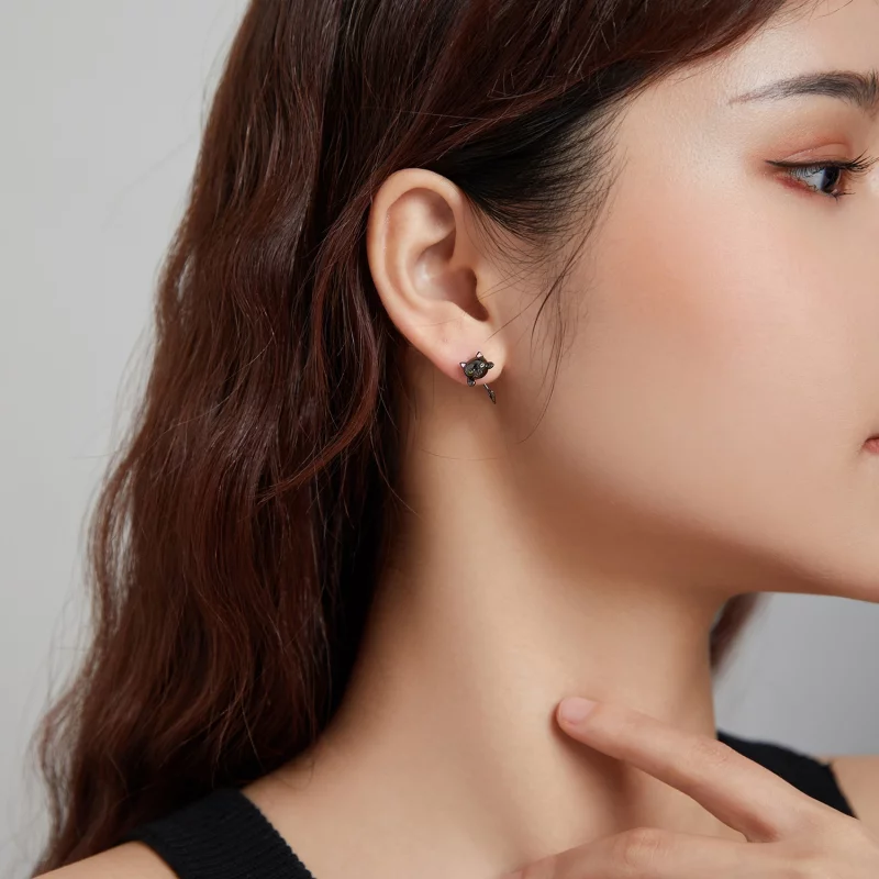 (image pour) Clous d'Oreilles Style PANDORA Chat - SCE1125 - Afficher 7