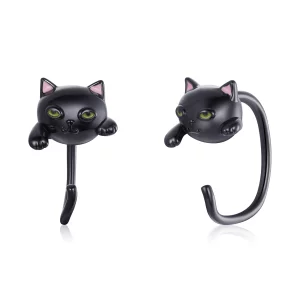 Clous d'Oreilles Style PANDORA Chat - SCE1125 (image pour) Clous d'Oreilles Style PANDORA Chat - SCE1125