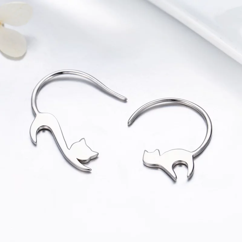 (image pour) Clous d'Oreilles Style PANDORA Chaton coquin - SCE073 - Afficher 5