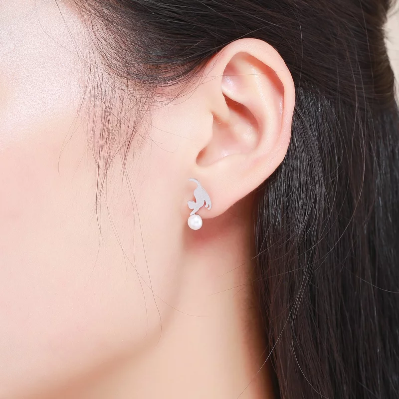(image pour) Clous d'Oreilles Style PANDORA Chaton espiègle - SCE235 - Afficher 6