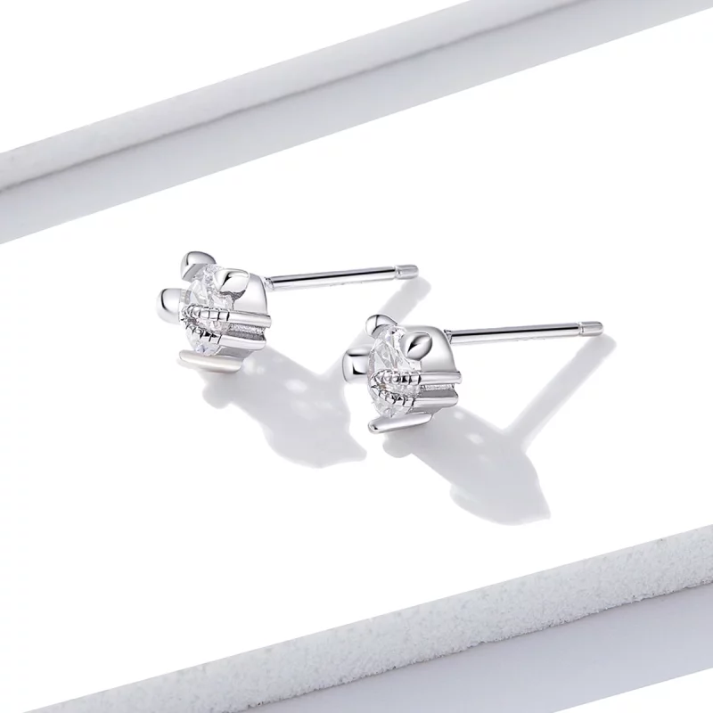 (image pour) Clous d'Oreilles Style PANDORA Chaton mignon - BSE205 - Afficher 2