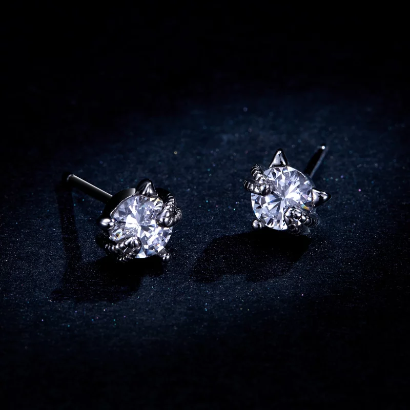 (image pour) Clous d'Oreilles Style PANDORA Chaton mignon - BSE205 - Afficher 9