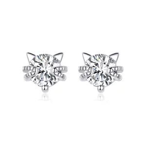 (image pour) Clous d'Oreilles Style PANDORA Chaton mignon - BSE205