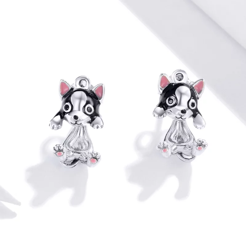 (image pour) Clous d'Oreilles Style PANDORA Chien - SCE978 - Afficher 2