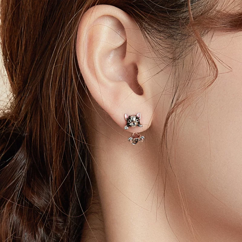 (image pour) Clous d'Oreilles Style PANDORA Chien - SCE978 - Afficher 7
