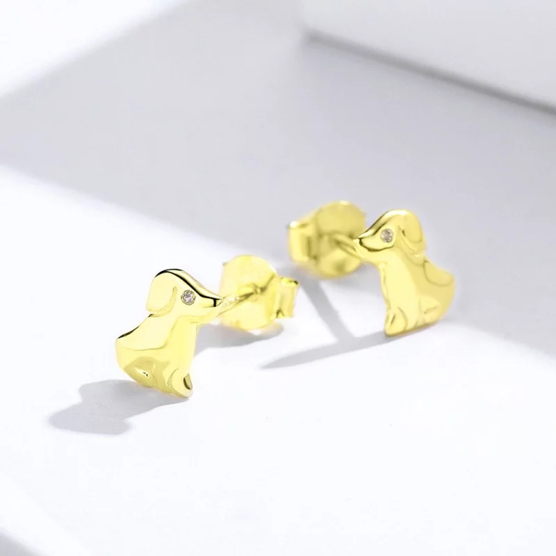 (image pour) Clous d'Oreilles Style PANDORA Chiot - SCE584-C - Afficher 2