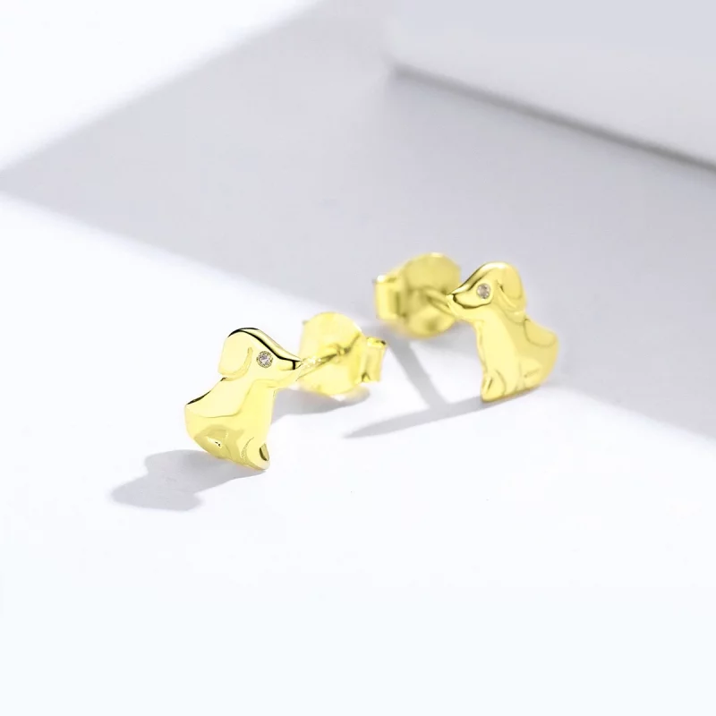 (image pour) Clous d'Oreilles Style PANDORA Chiot - SCE584-C - Afficher 4