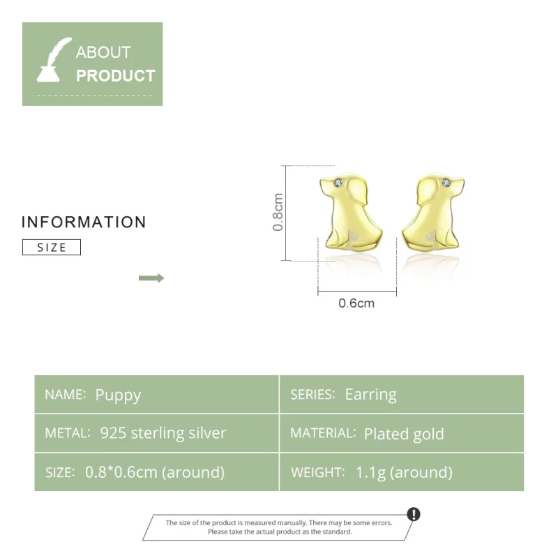 (image pour) Clous d'Oreilles Style PANDORA Chiot - SCE584-C - Afficher 8