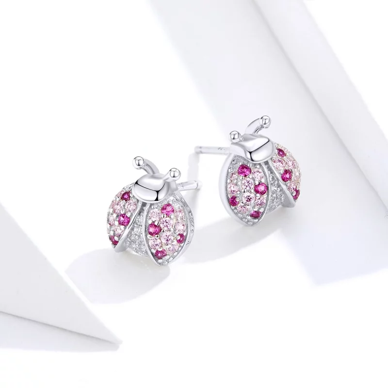 (image pour) Clous d'Oreilles Style PANDORA Coccinelle - SCE715 - Afficher 4
