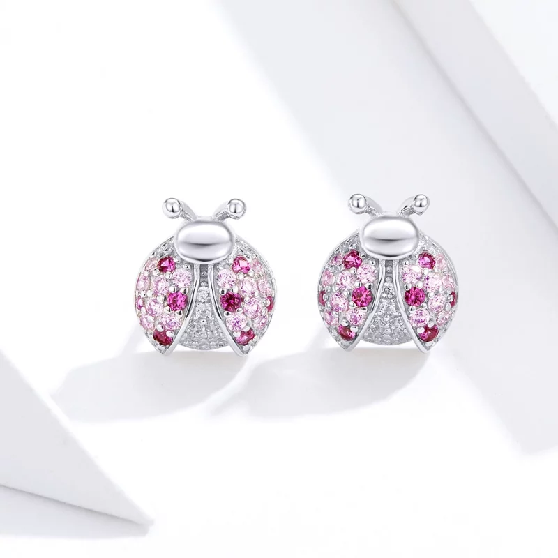 (image pour) Clous d'Oreilles Style PANDORA Coccinelle - SCE715 - Afficher 5