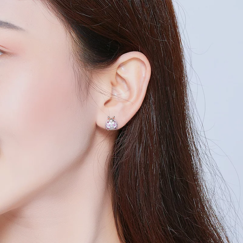 (image pour) Clous d'Oreilles Style PANDORA Coccinelle - SCE715 - Afficher 8