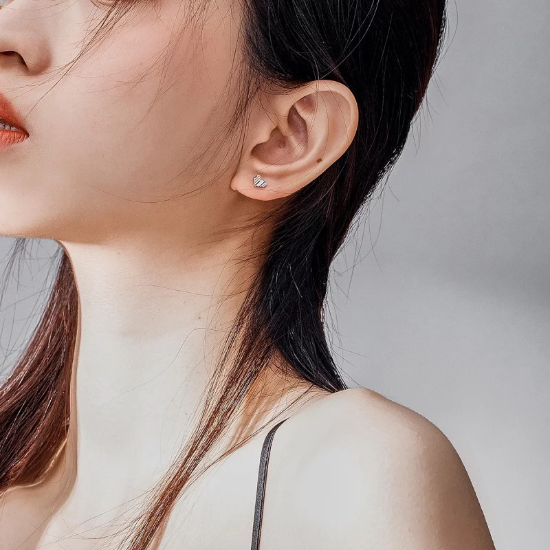 (image pour) Clous d'Oreilles Style PANDORA Coeur arc-en-ciel - SCE787 - Afficher 5