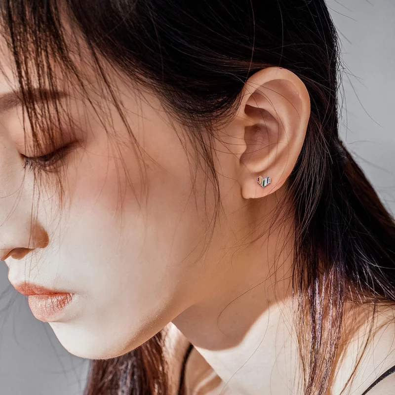 (image pour) Clous d'Oreilles Style PANDORA Coeur arc-en-ciel - SCE787 - Afficher 7