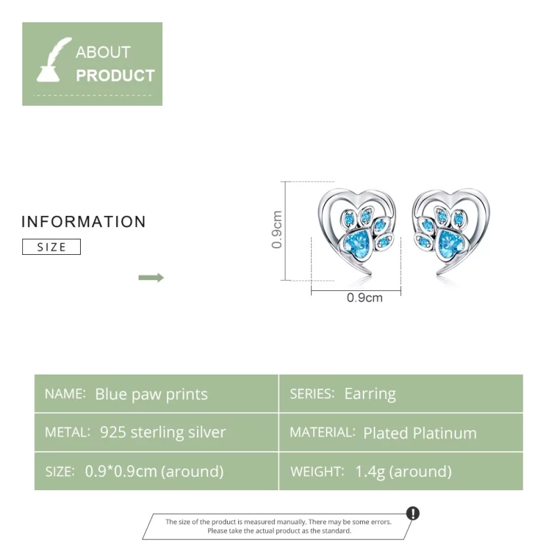 (image pour) Clous d'Oreilles Style PANDORA Coeur de patte de chien bienveillant - SCE654 - Afficher 8