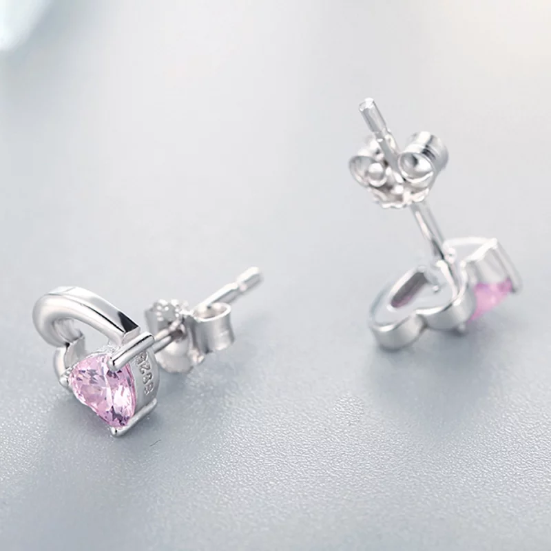 (image pour) Clous d'Oreilles Style PANDORA Coeur et âme - SCE090 - Afficher 6