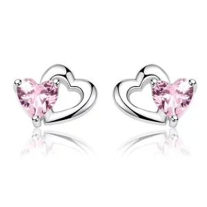 (image pour) Clous d'Oreilles Style PANDORA Coeur et âme - SCE090