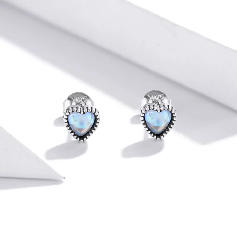(image pour) Clous d'Oreilles Style PANDORA Coeur élevé - SCE929 - Afficher 2