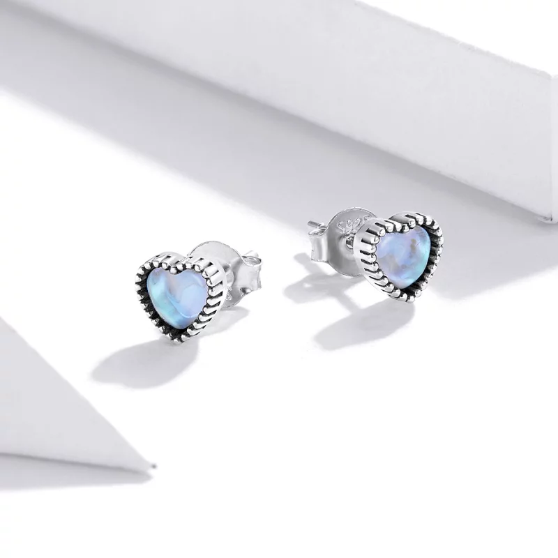 (image pour) Clous d'Oreilles Style PANDORA Coeur élevé - SCE929 - Afficher 4
