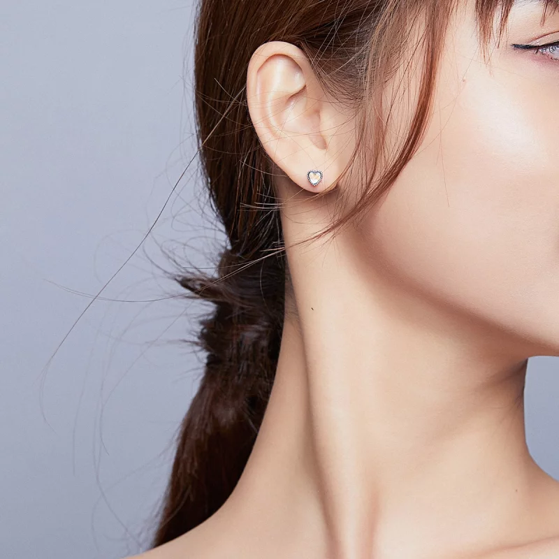 (image pour) Clous d'Oreilles Style PANDORA Coeur élevé - SCE929 - Afficher 7