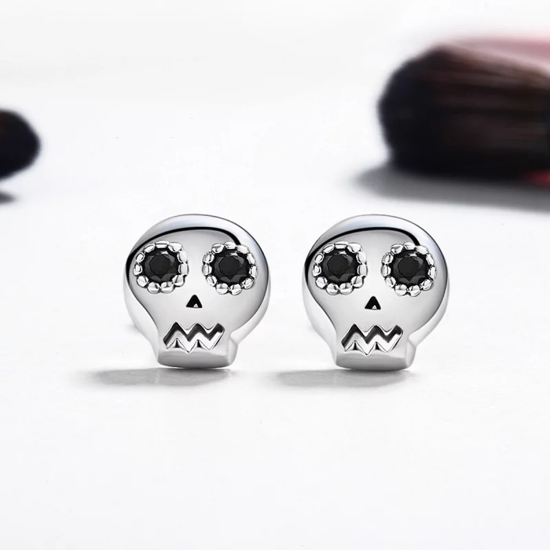 (image pour) Clous d'Oreilles Style PANDORA Crâne - SCE064 - Afficher 4