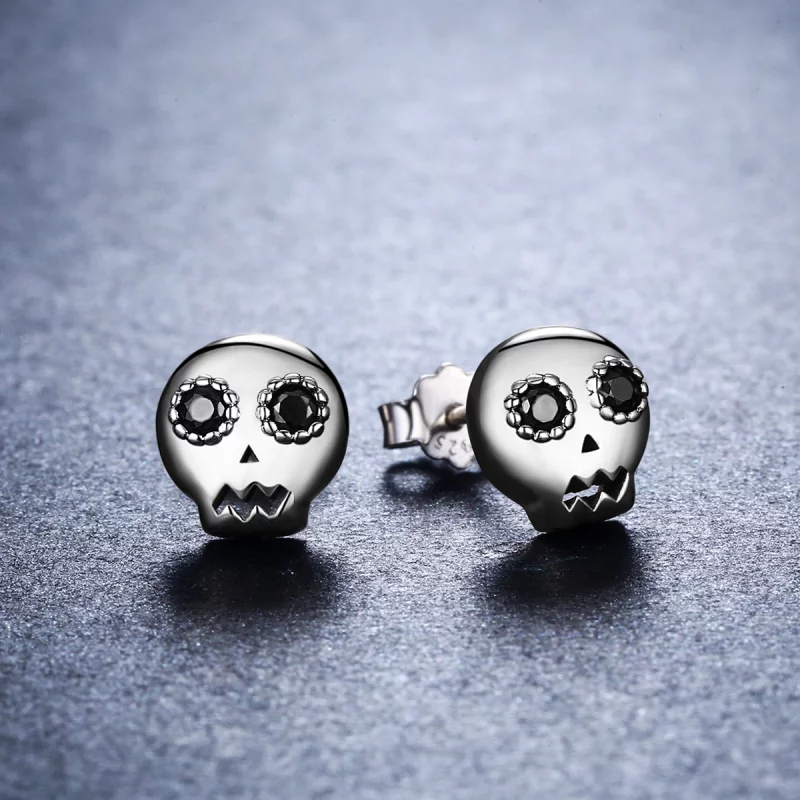 (image pour) Clous d'Oreilles Style PANDORA Crâne - SCE064 - Afficher 6