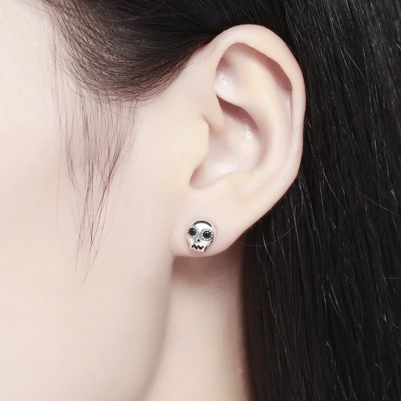 (image pour) Clous d'Oreilles Style PANDORA Crâne - SCE064 - Afficher 7
