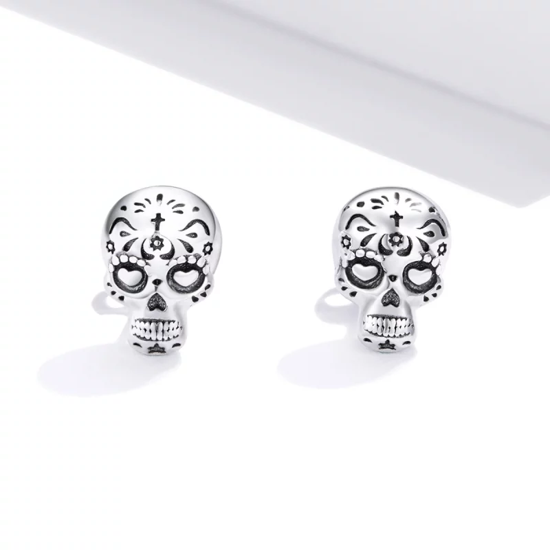 (image pour) Clous d'Oreilles Style PANDORA Crâne - SCE953 - Afficher 2