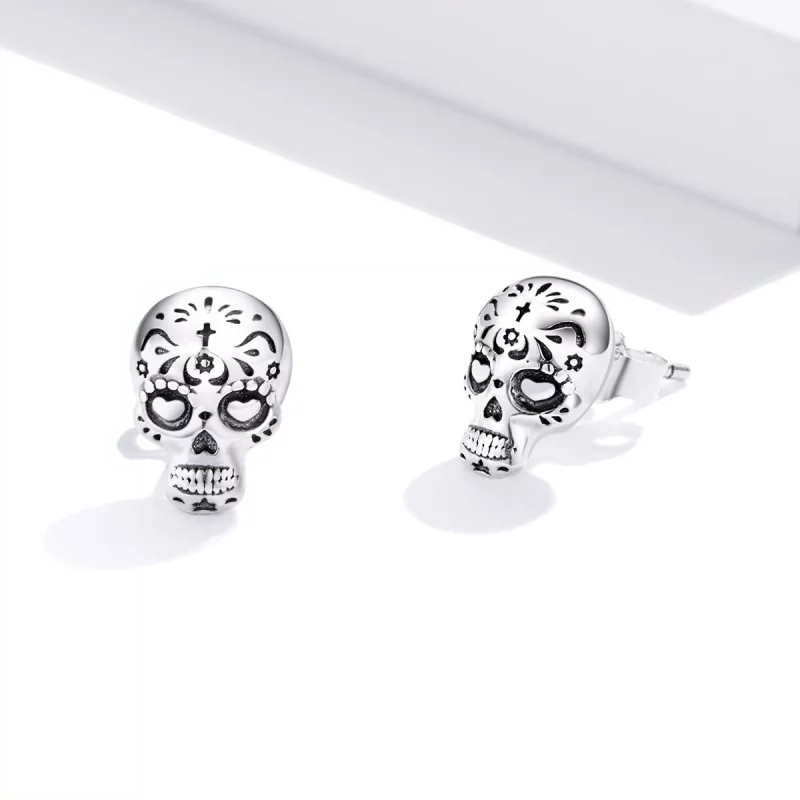 (image pour) Clous d'Oreilles Style PANDORA Crâne - SCE953 - Afficher 3