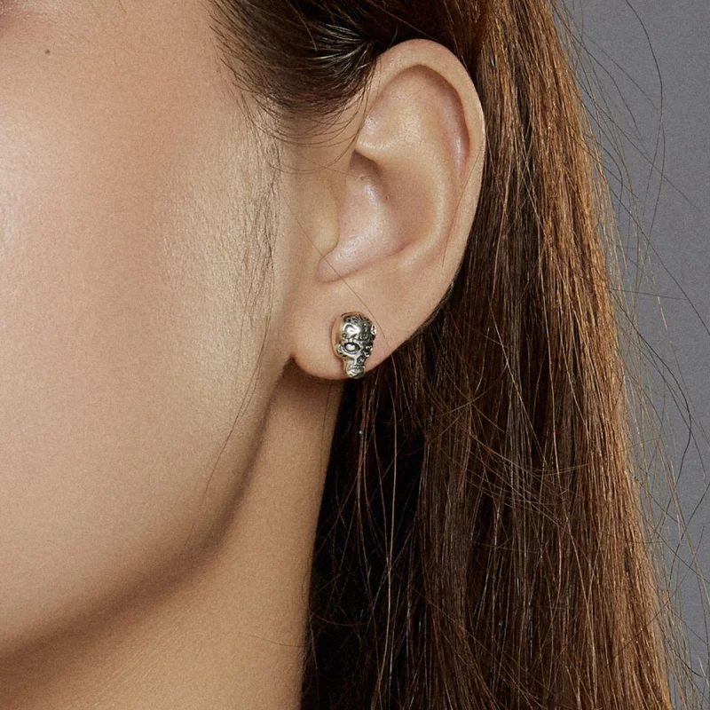 (image pour) Clous d'Oreilles Style PANDORA Crâne - SCE953 - Afficher 5