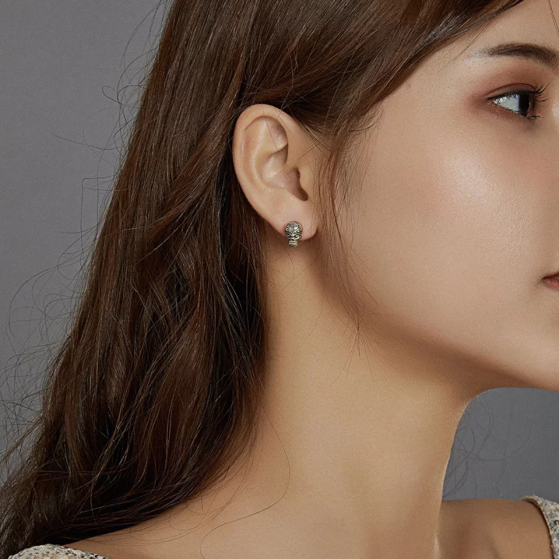 (image pour) Clous d'Oreilles Style PANDORA Crâne - SCE953 - Afficher 7