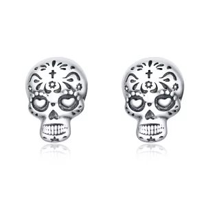 (image pour) Clous d'Oreilles Style PANDORA Crâne - SCE953