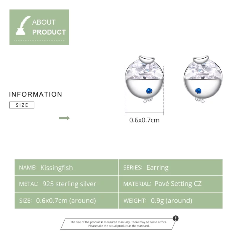 (image pour) Clous d'Oreilles Style PANDORA Embrasser le poisson - BSE204 - Afficher 3