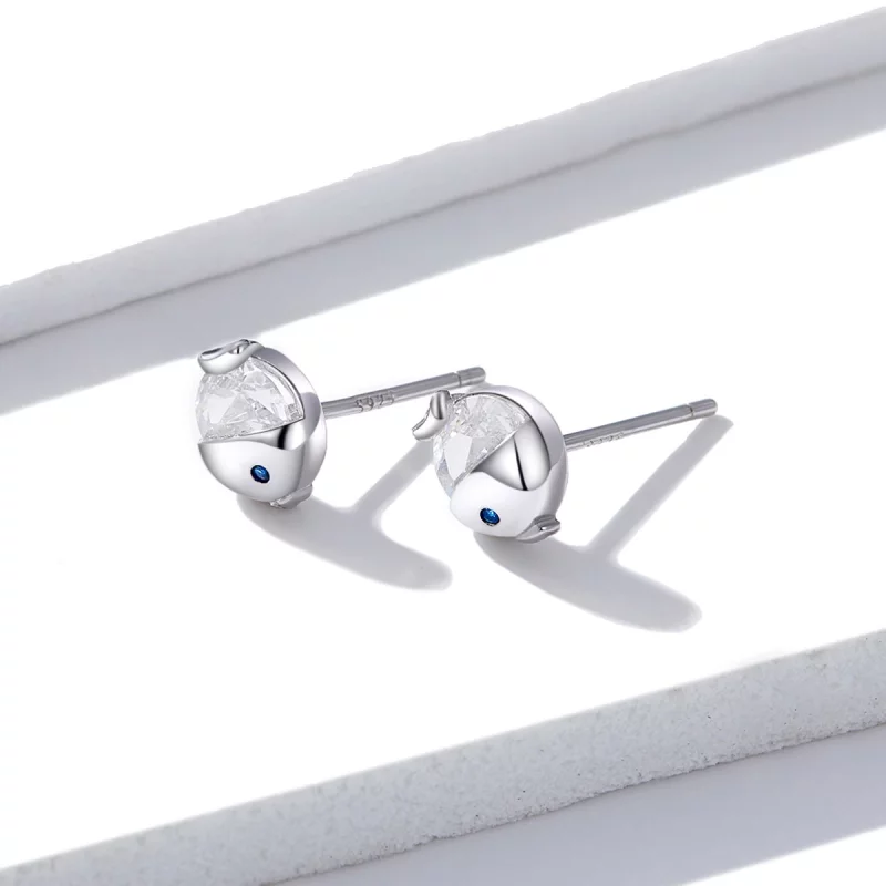 (image pour) Clous d'Oreilles Style PANDORA Embrasser le poisson - BSE204 - Afficher 2