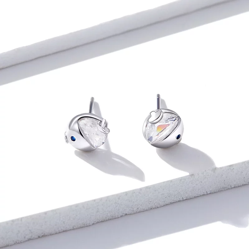 (image pour) Clous d'Oreilles Style PANDORA Embrasser le poisson - BSE204 - Afficher 4
