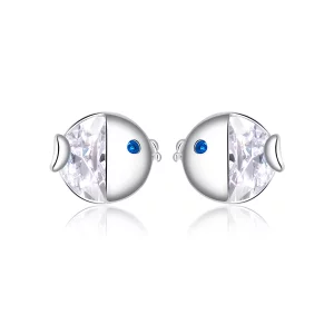 (image pour) Clous d'Oreilles Style PANDORA Embrasser le poisson - BSE204