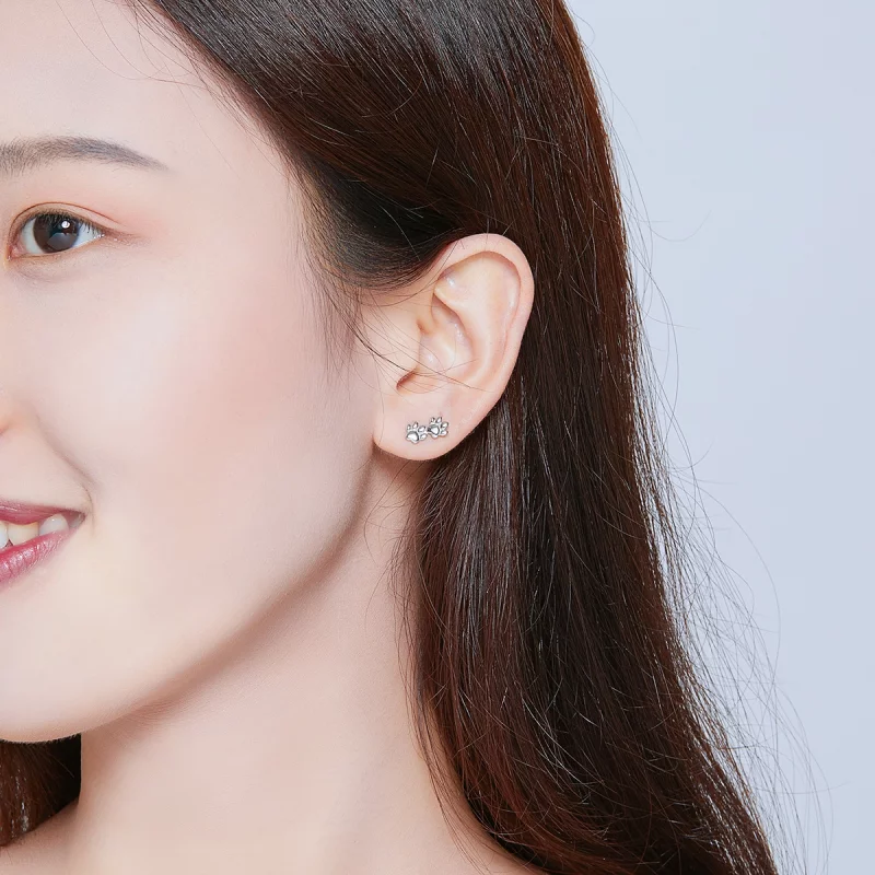 (image pour) Clous d'Oreilles Style PANDORA Empreintes d'animaux - SCE718 - Afficher 8