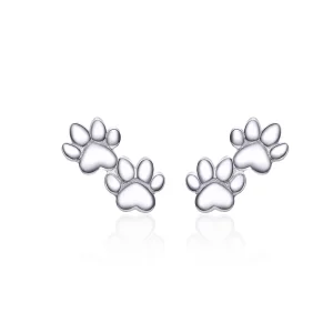 (image pour) Clous d'Oreilles Style PANDORA Empreintes d'animaux - SCE718