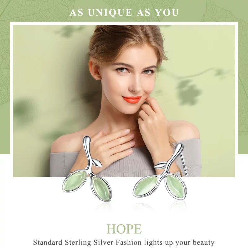 (image pour) Clous d'Oreilles Style PANDORA Espérer - SCE465 - Afficher 2