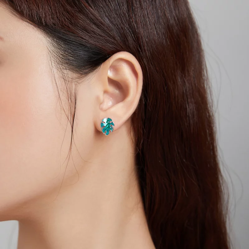 (image pour) Clous d'Oreilles Style PANDORA Feuille & Flamants Roses - SCE1124 - Afficher 6