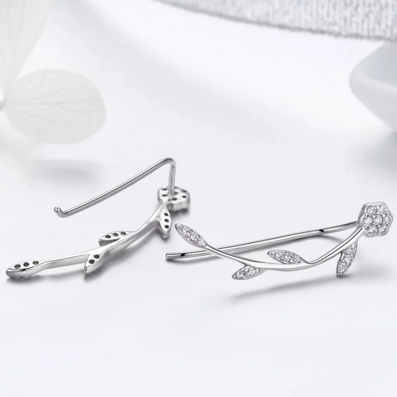 (image pour) Clous d'Oreilles Style PANDORA Feuilles brillantes - SCE266 - Afficher 7