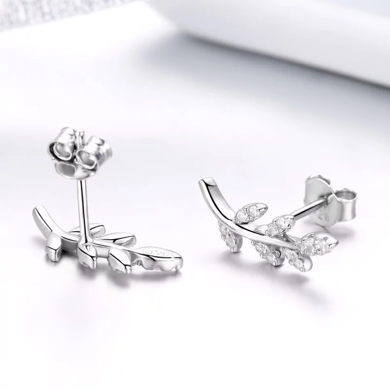 (image pour) Clous d'Oreilles Style PANDORA Feuilles de printemps - BSE031 - Afficher 2